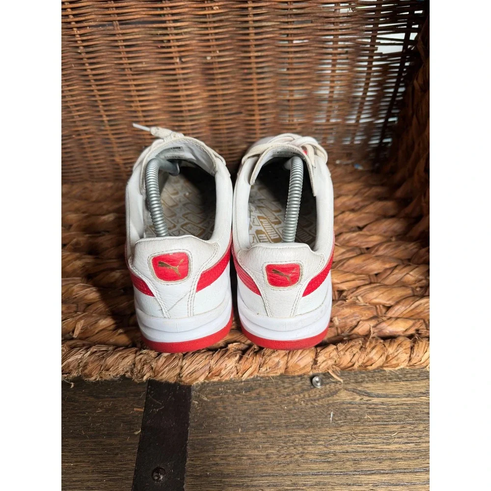 Puma GV Special White Red Leather Low‎ Top Sneakers Womens